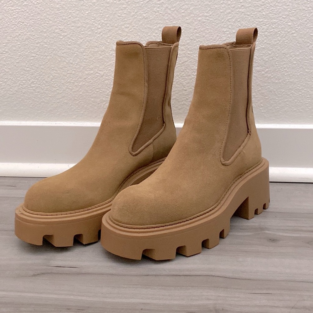 Zara Split Leather Lug Soled Ankle Boots